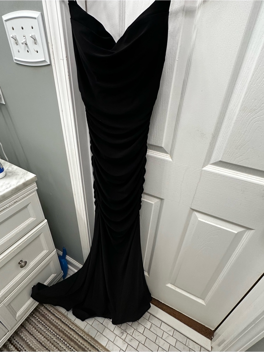 Darling Black Ruched Maxi Dress